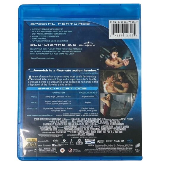 Resident Evil Action Horror Sci Fi Blue-ray 2002 R Mila Jovovich Michelle Rodrig - Picture 2 of 2